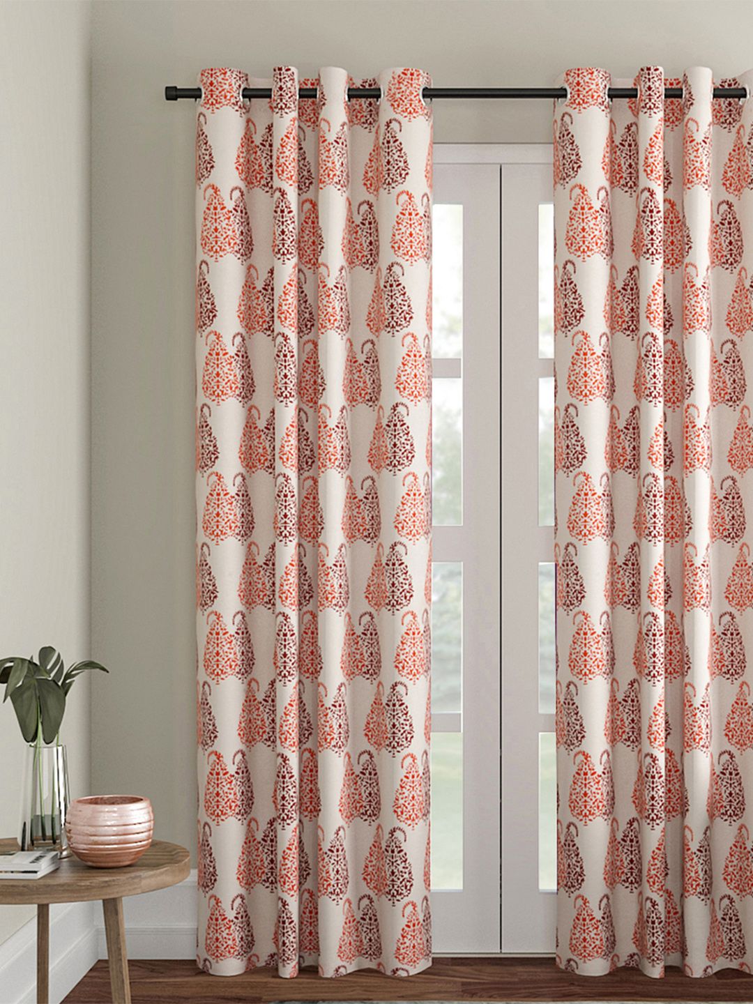 Soumya White Set of Single Long Door Curtains Price in India