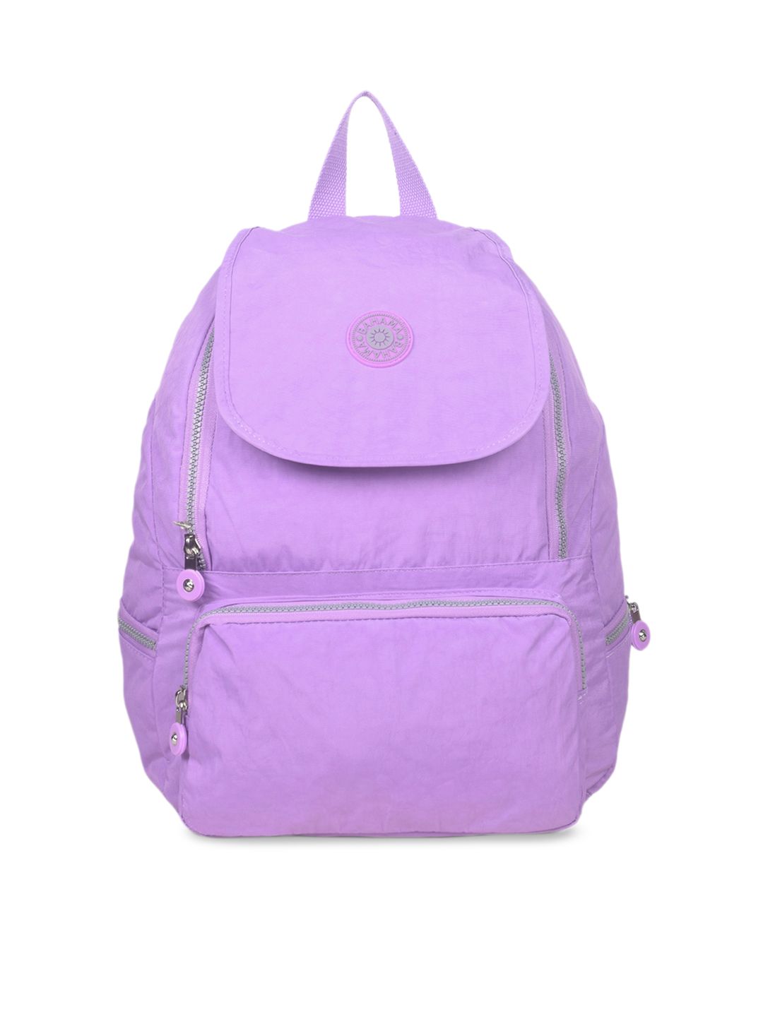 BAHAMA Crinkle Unisex Purple Solid Backpack Price in India