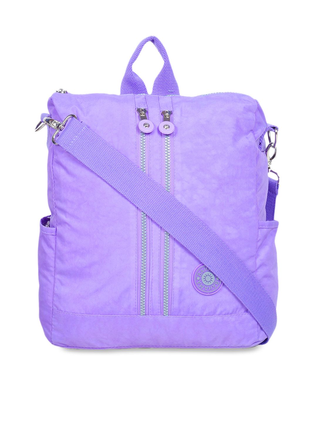 BAHAMA Crinkle Unisex Purple Solid Backpack Price in India