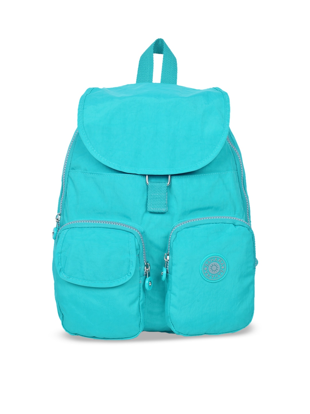 BAHAMA Crinkle Unisex Sea Green Solid Backpack Price in India