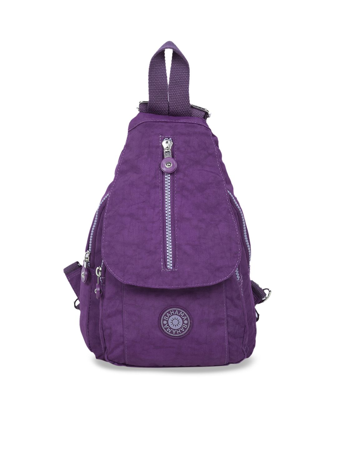 BAHAMA Crinkle Unisex Purple Solid Backpack Price in India