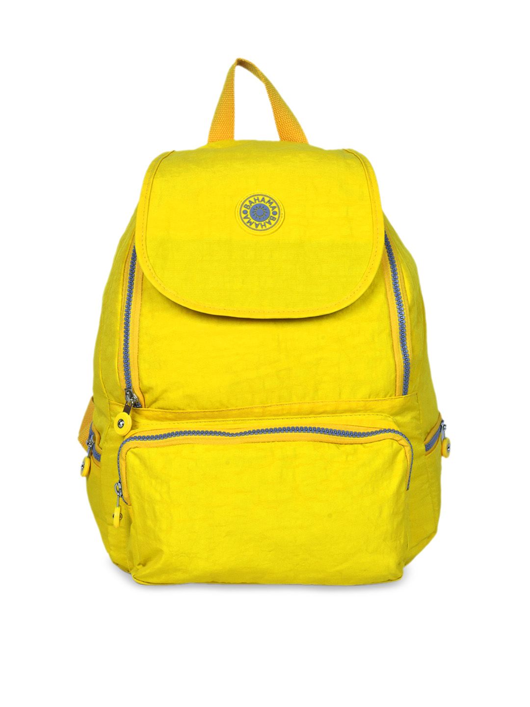 BAHAMA Crinkle Unisex Yellow Solid Backpack Price in India