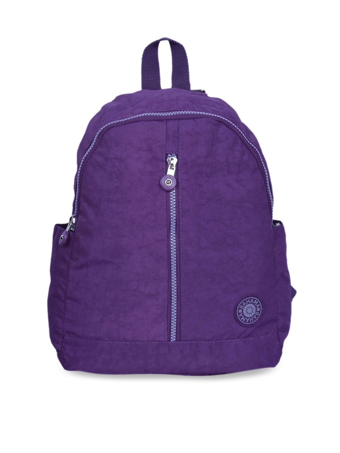 BAHAMA Crinkle Unisex Purple Solid Backpack Price in India