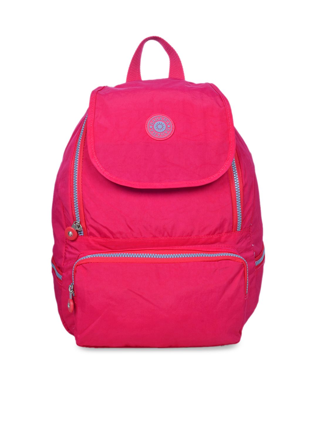 BAHAMA Crinkle Unisex Pink Solid Backpack Price in India