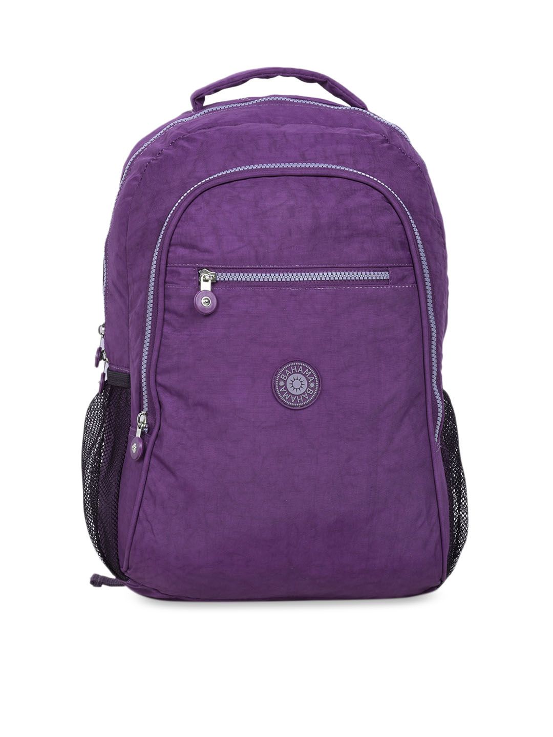 BAHAMA Crinkle Unisex Purple Solid Backpack Price in India