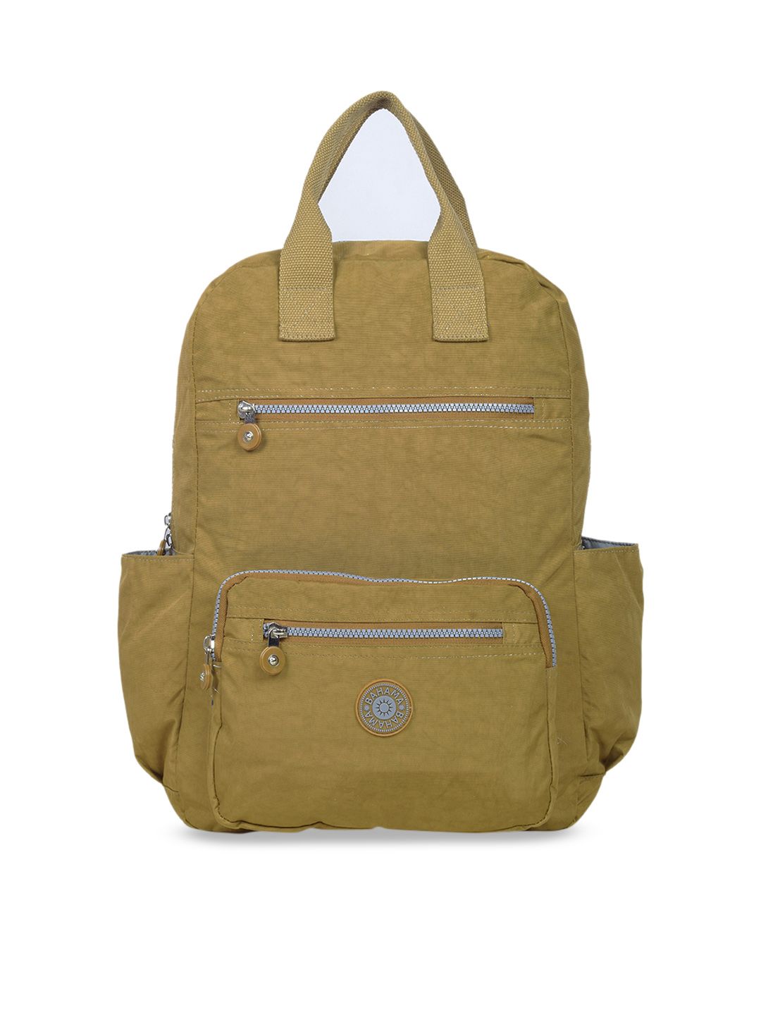 BAHAMA Crinkle Unisex Yellow Solid Backpack Price in India