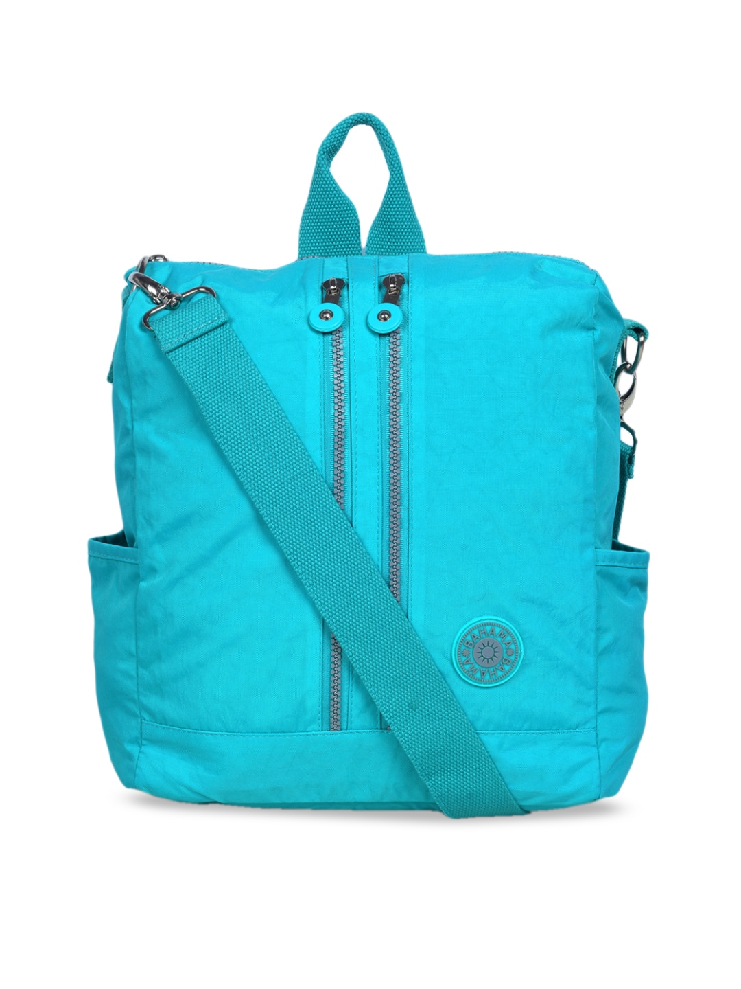 BAHAMA Crinkle Unisex Sea Green Solid Backpack Price in India