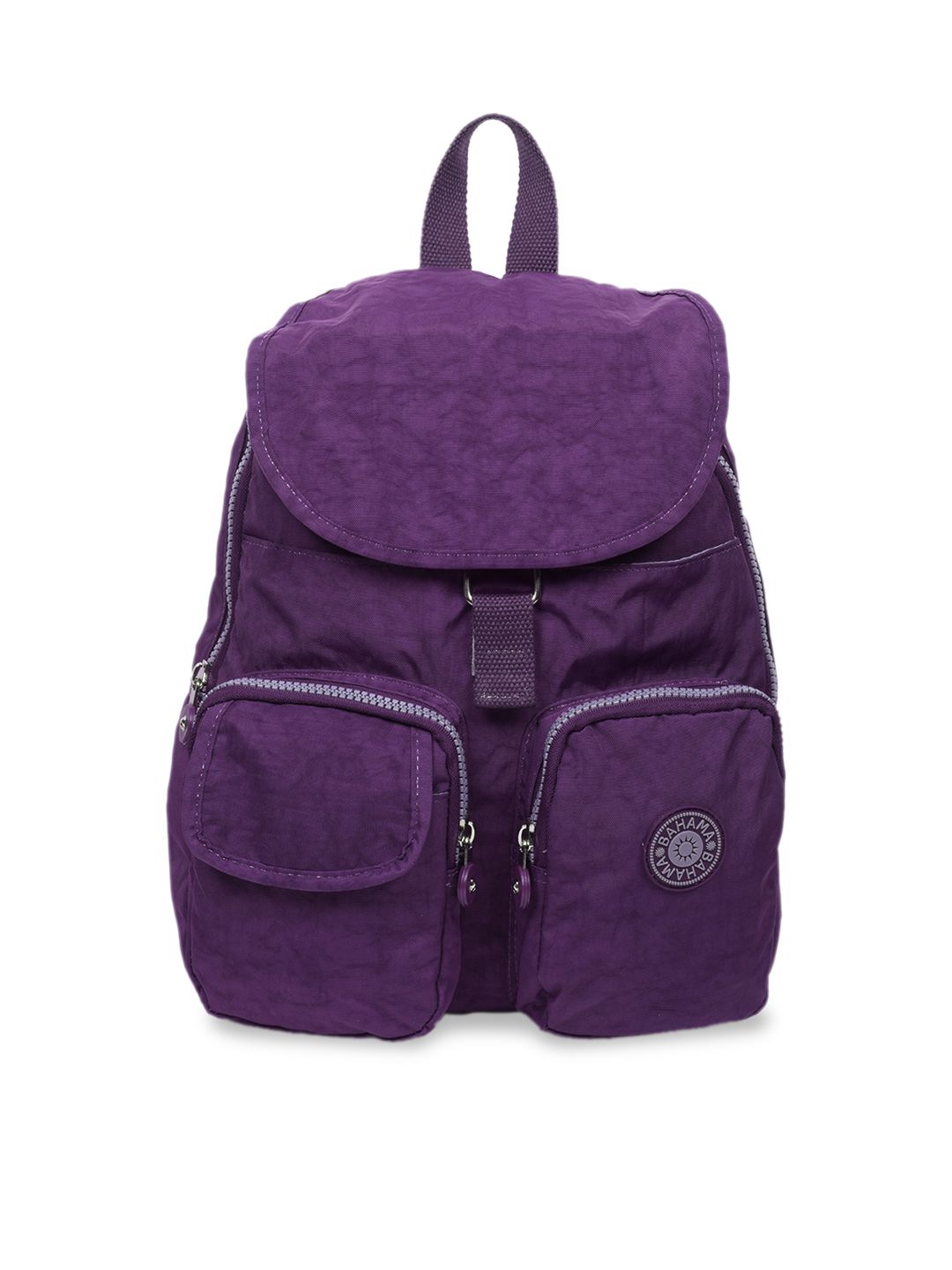 BAHAMA Crinkle Unisex Purple Solid Backpack Price in India