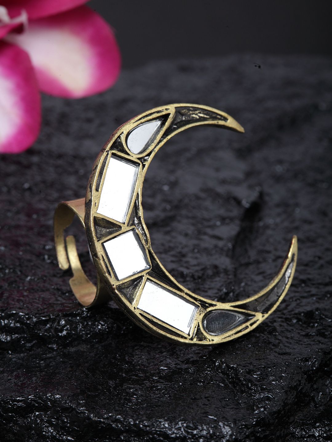 Women Gold-Plated Afghan Design Adjustable Finger Ring Price in India