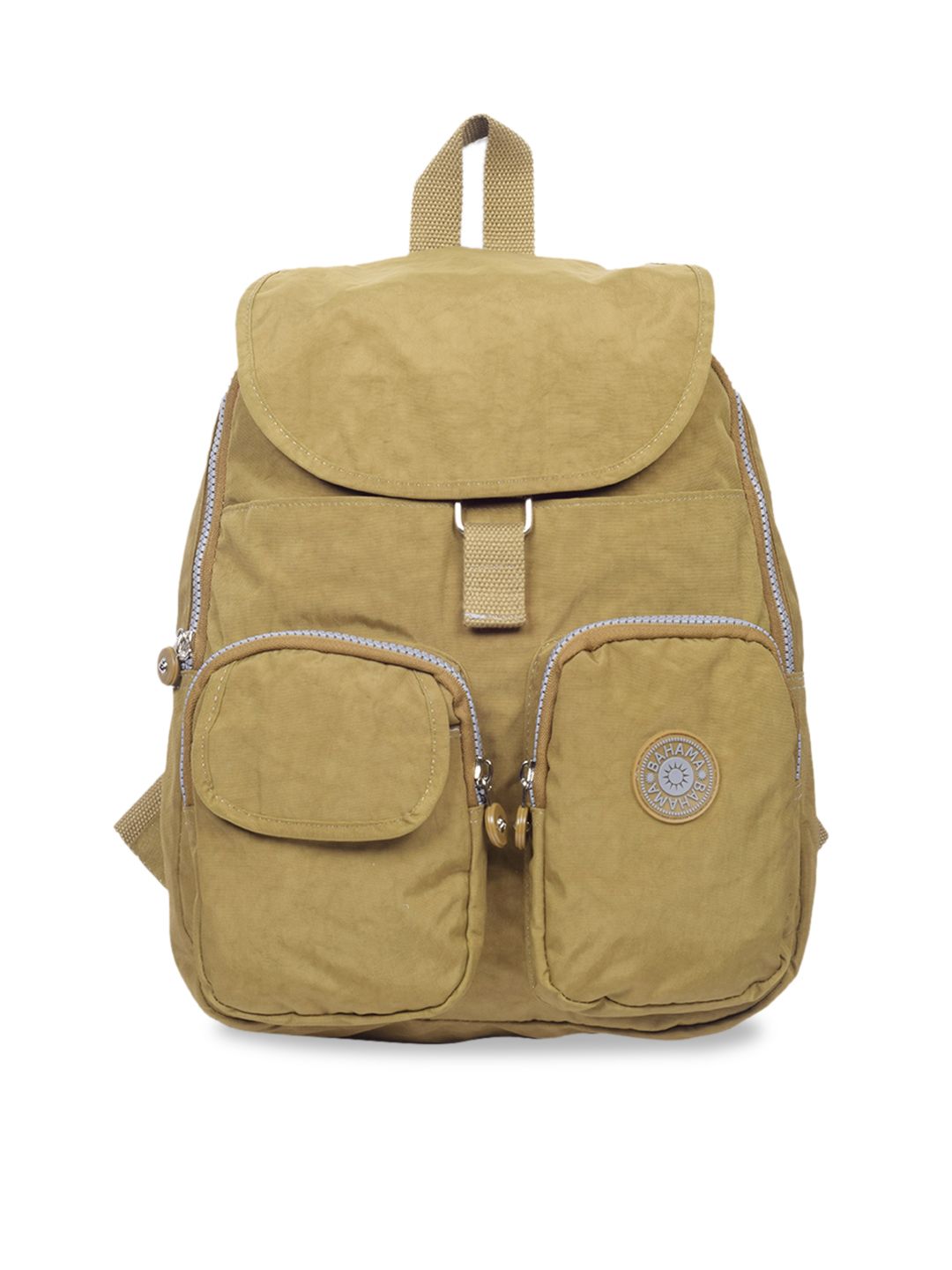 BAHAMA Crinkle Unisex Yellow Solid Backpack Price in India