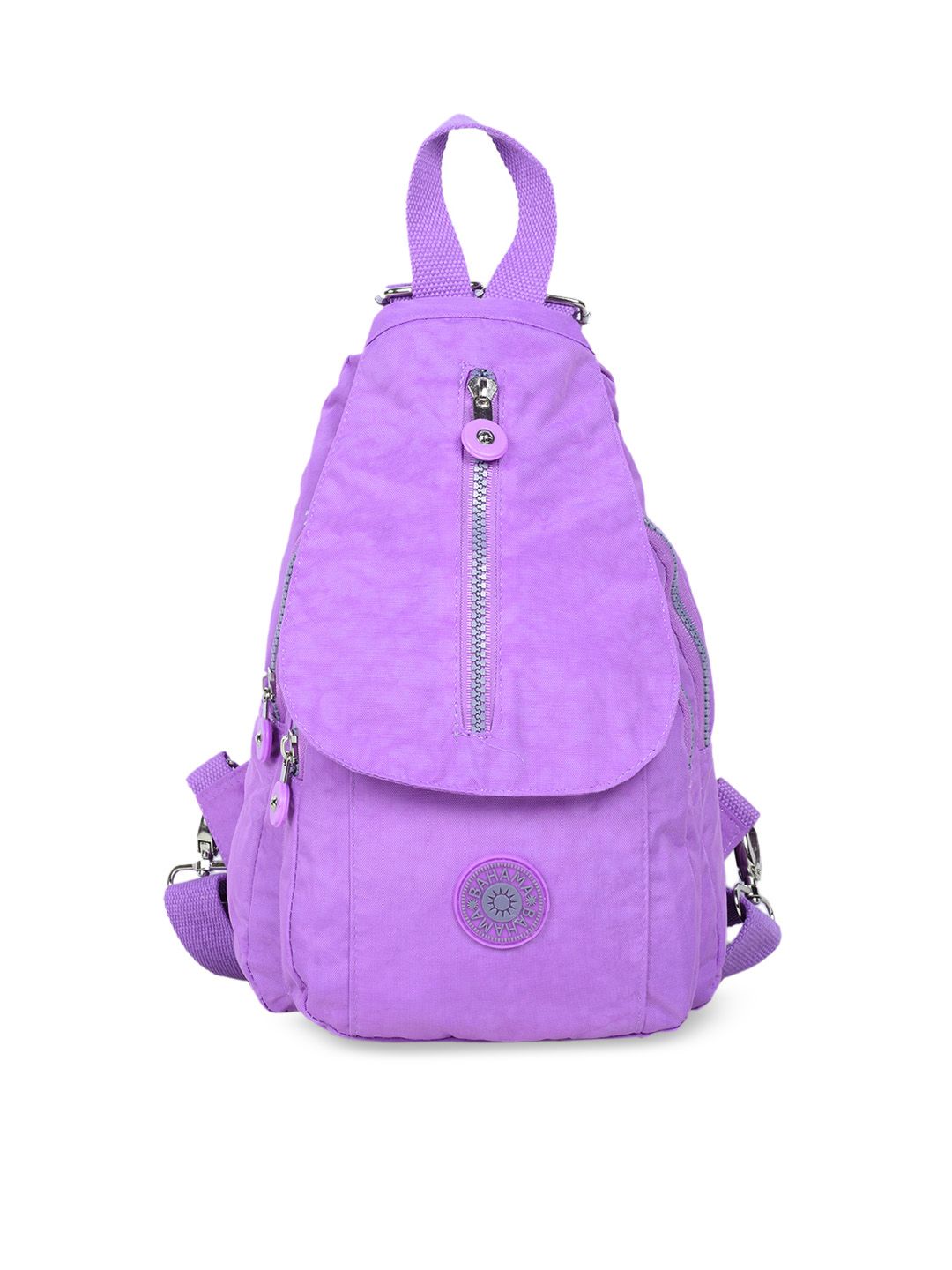 BAHAMA Crinkle Unisex Purple Solid Backpack Price in India