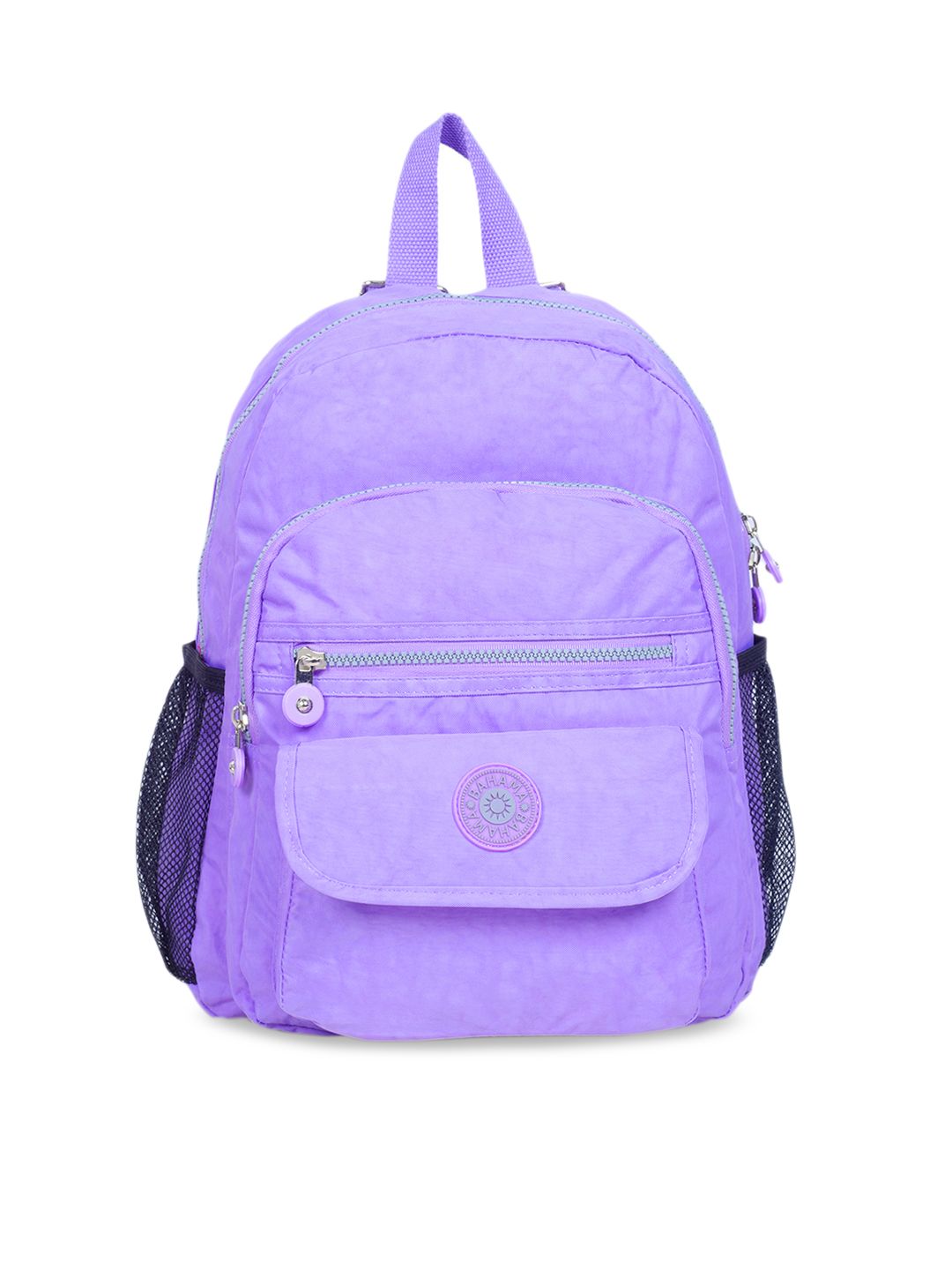 BAHAMA Crinkle Unisex Purple Solid Backpack Price in India