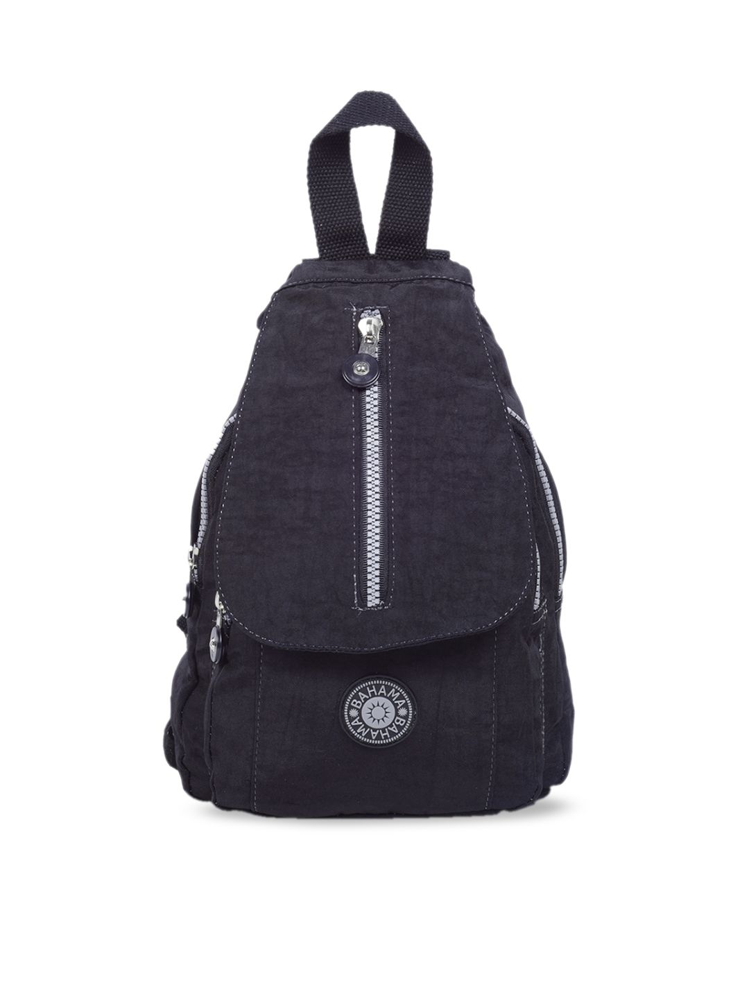 BAHAMA Crinkle Unisex Black Solid Backpack Price in India