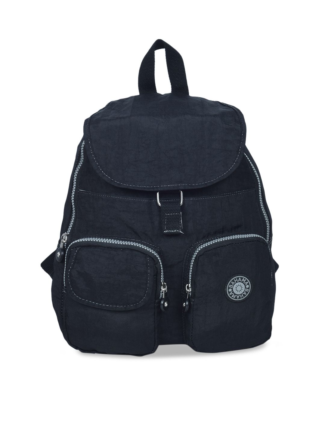 BAHAMA Crinkle Unisex Black Solid Backpack Price in India