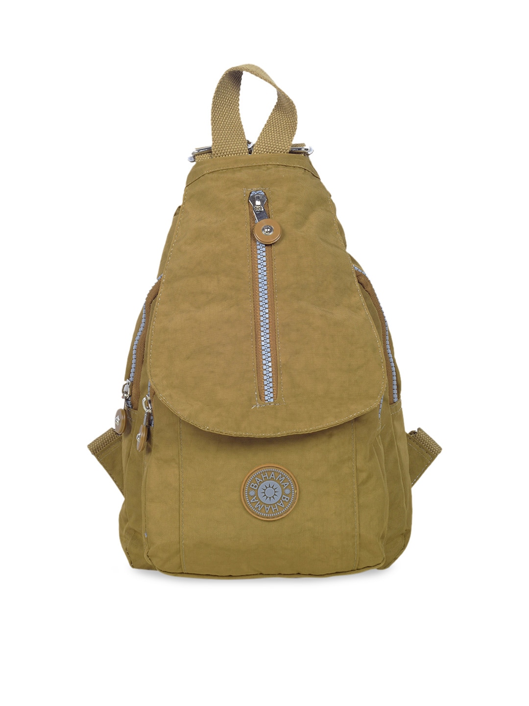 BAHAMA Crinkle Unisex Brown Solid Backpack Price in India