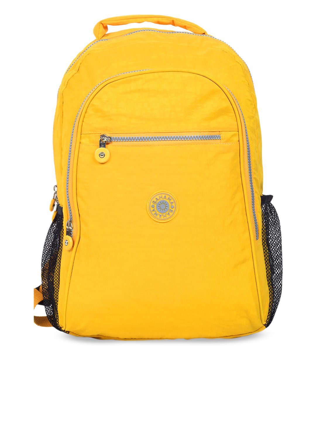 BAHAMA Crinkle Unisex Yellow Solid Backpack Price in India