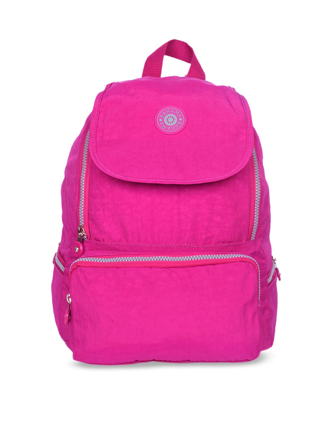 BAHAMA Crinkle Unisex Pink Solid Backpack Price in India