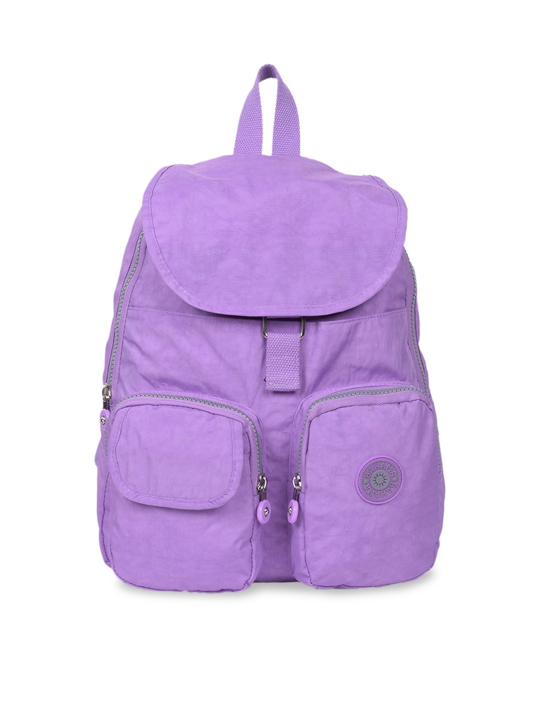 BAHAMA Crinkle Unisex Purple Solid Backpack Price in India