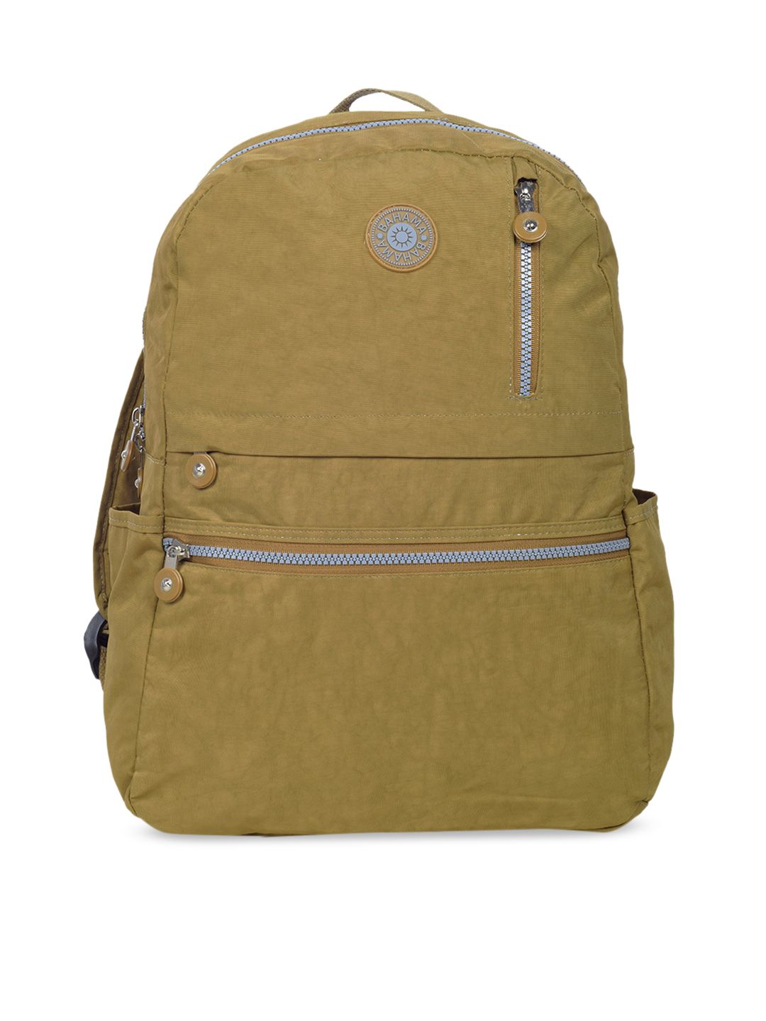 BAHAMA Crinkle Unisex Mustard Yellow Solid Backpack Price in India