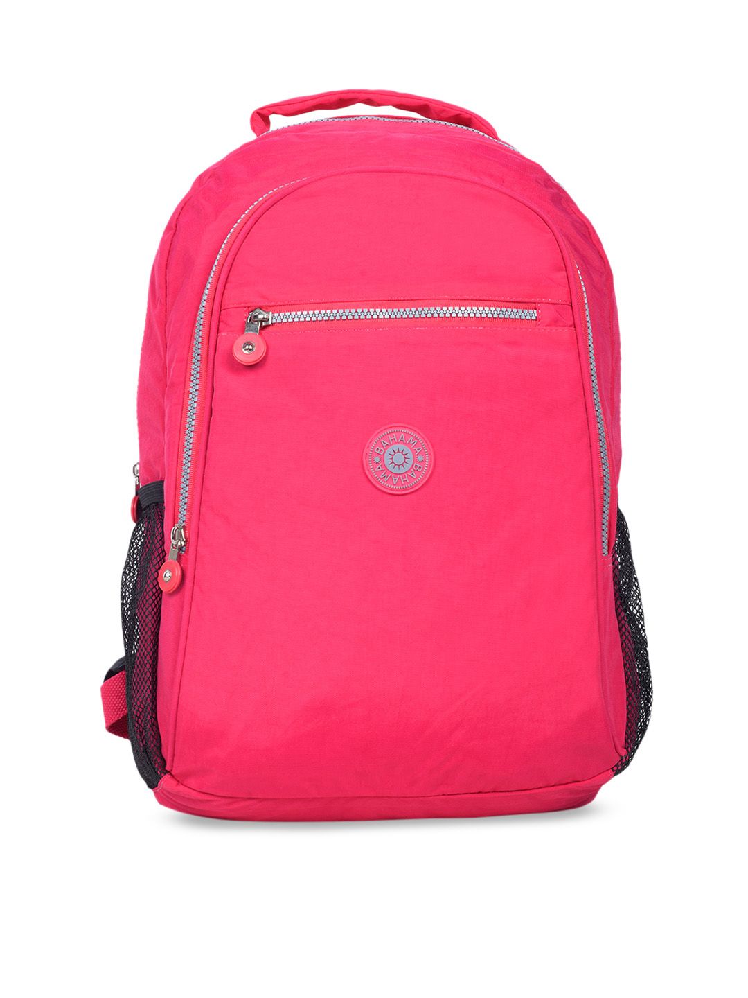 BAHAMA Crinkle Unisex Fuchsia Red Solid Backpack Price in India