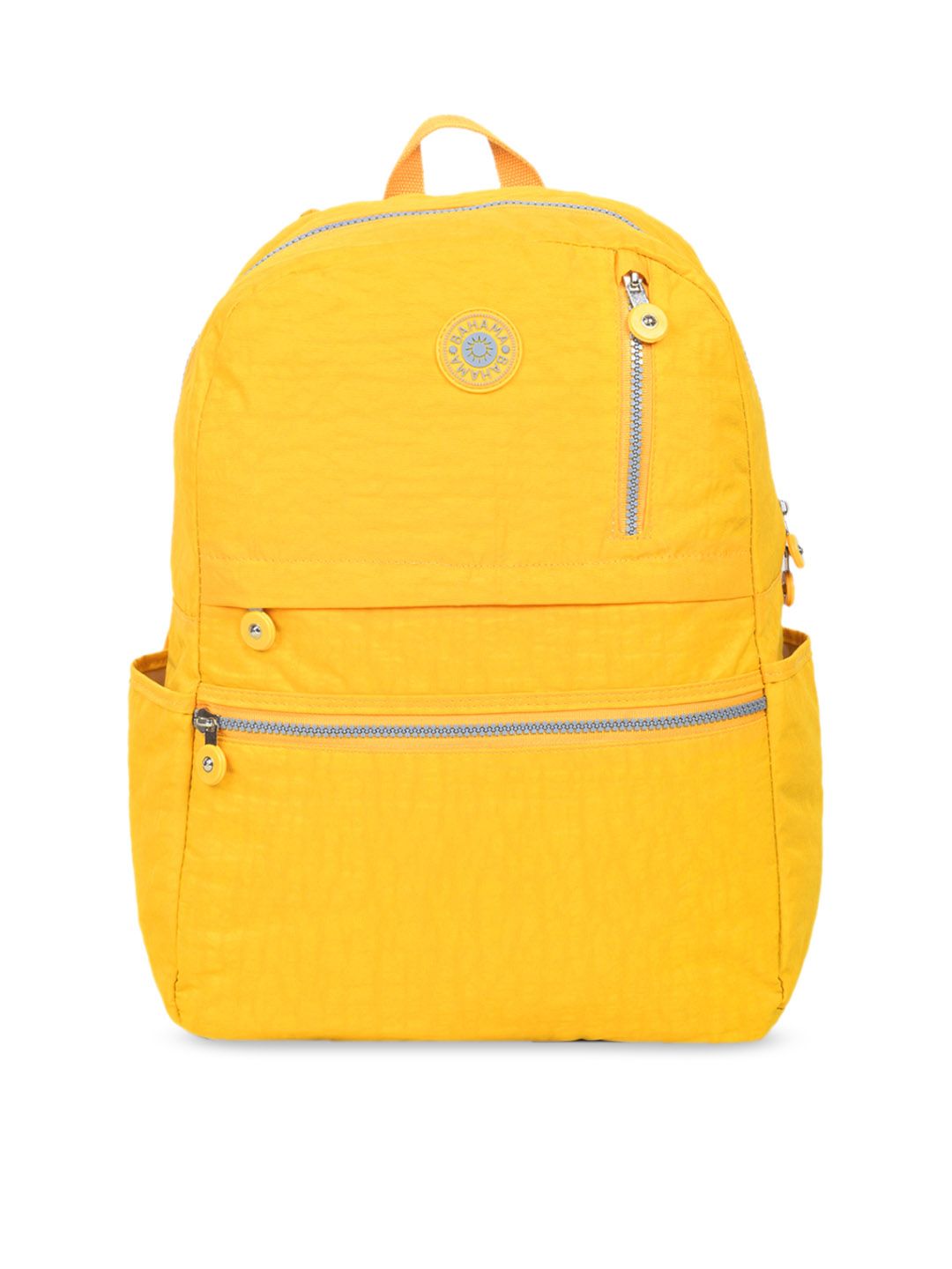 BAHAMA Crinkle Unisex Yellow Solid Backpack Price in India