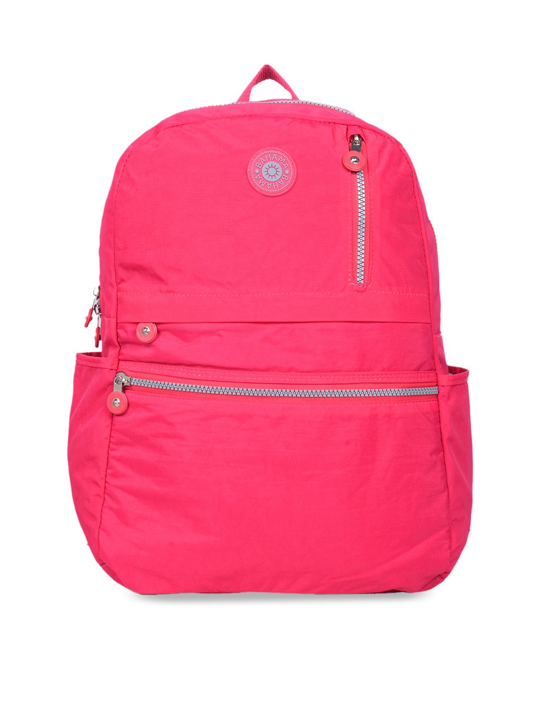 BAHAMA Crinkle Unisex Fuchsia Red Solid Backpack Price in India