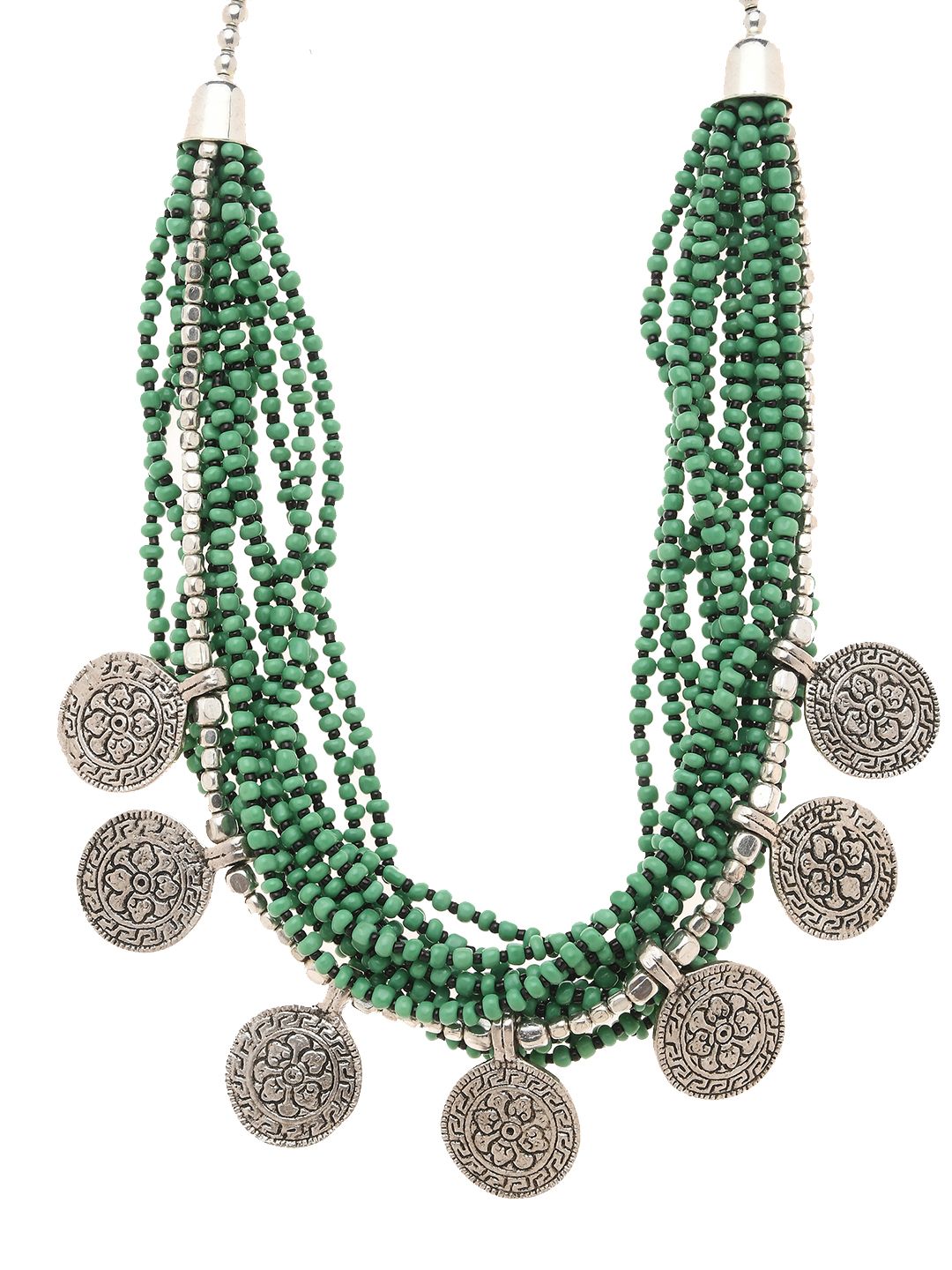Bamboo Tree Jewels Green Handcrafted Necklace Price in India