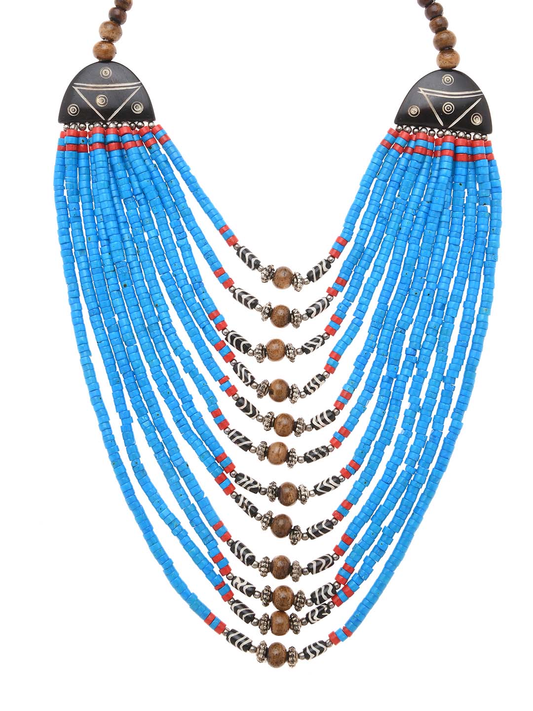 Bamboo Tree Jewels Blue Multistrand Handcrafted Necklace Price in India