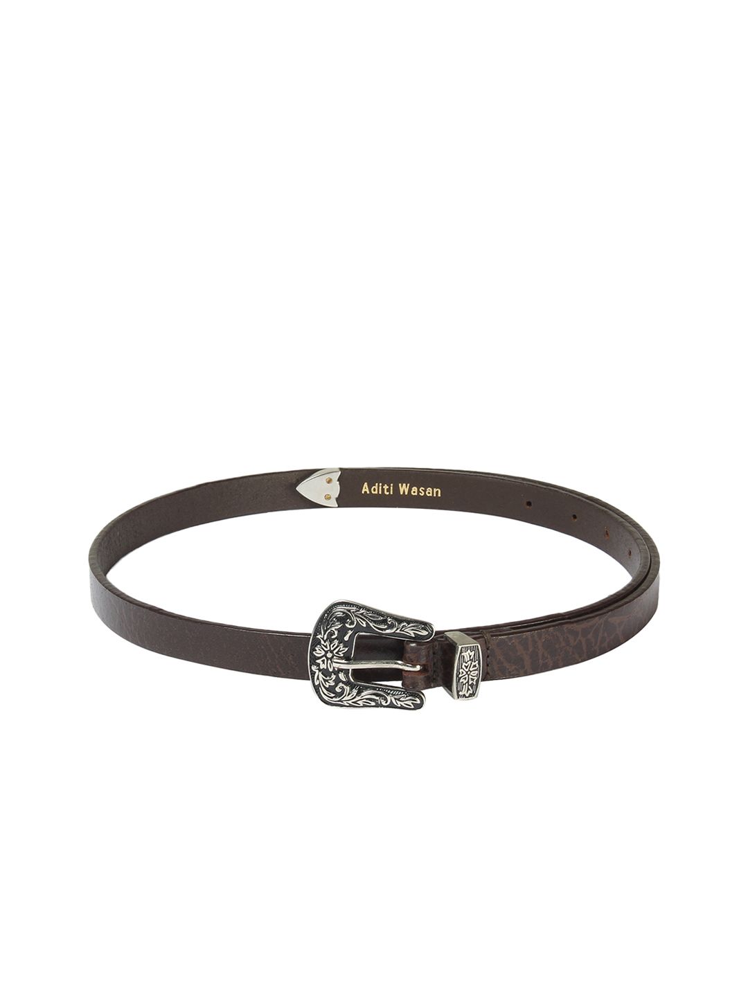 Aditi Wasan Women Brown Textured Belt Price in India