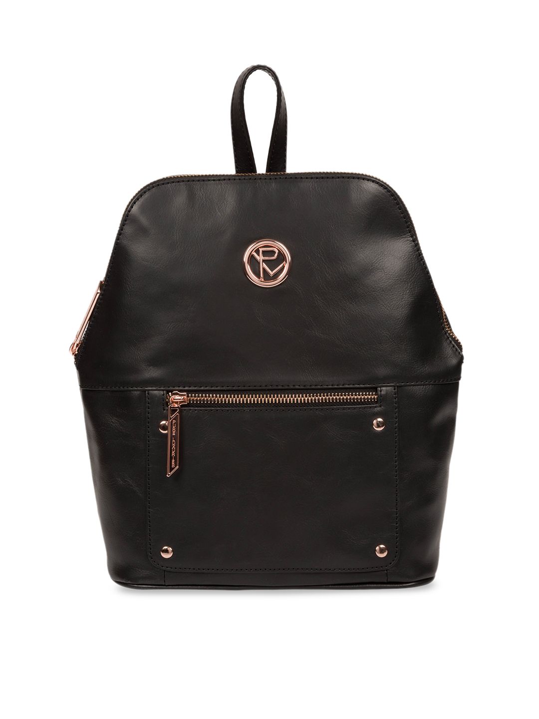 PURE LUXURIES LONDON Women Black Rubens Handcrafted Genuine Leather Solid Backpack Price in India