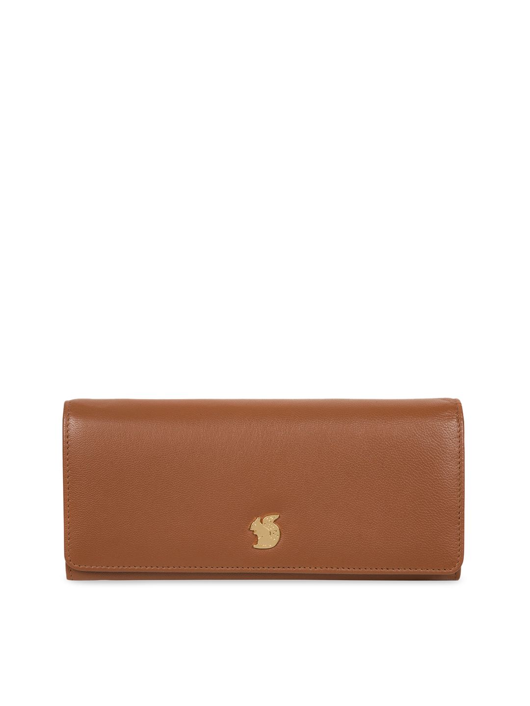 PURE LUXURIES LONDON Women Tan Brown Textured Genuine Leather Weisz Wallet Price in India