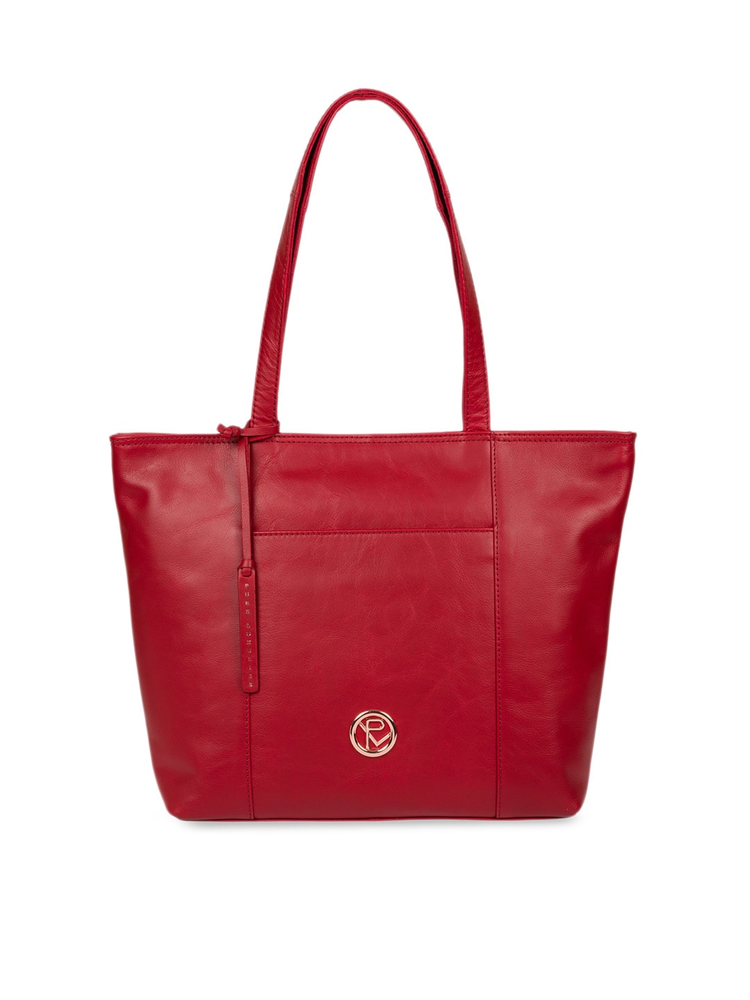 PURE LUXURIES LONDON Red Solid Genuine Leather Pimm Shoulder Bag Price in India
