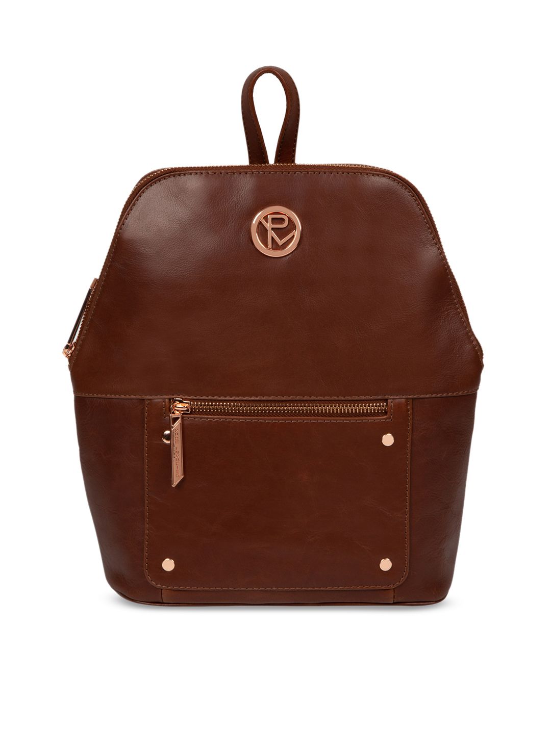 PURE LUXURIES LONDON Women Brown Rubens Handcrafted Genuine Leather Solid Backpack Price in India
