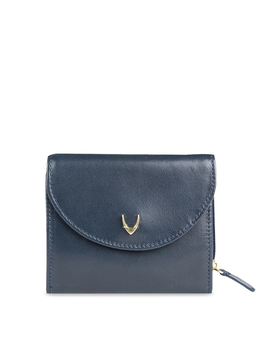 Hidesign Women Blue Solid Leather Two Fold Wallet Price in India