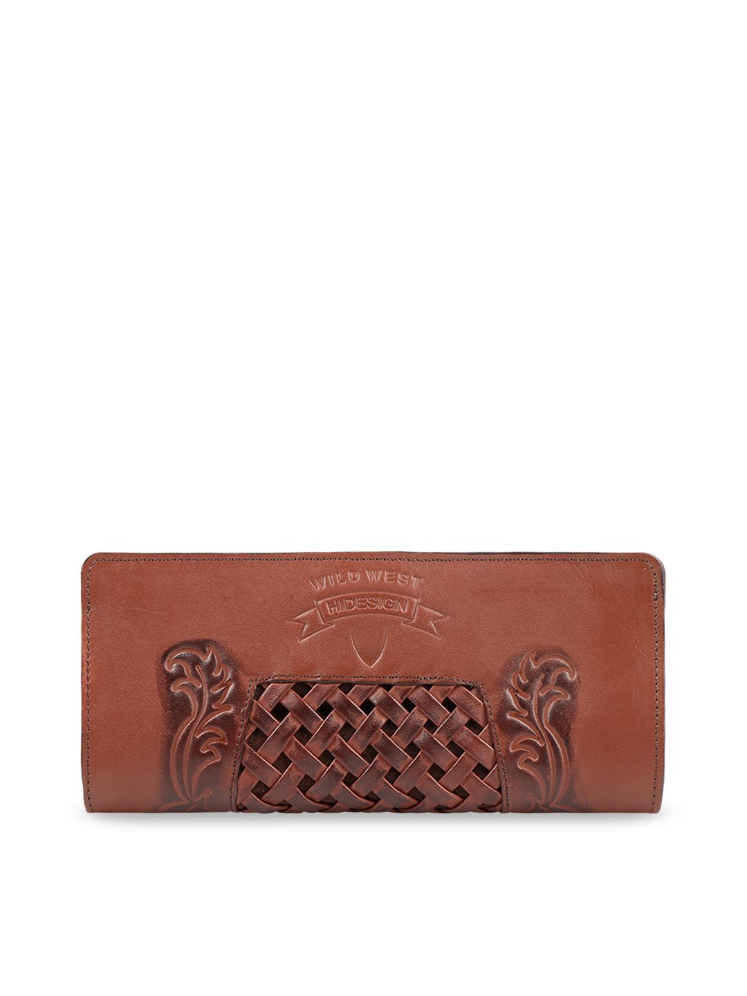 Hidesign Women Brown Textured Leather Two Fold Wallet Price in India