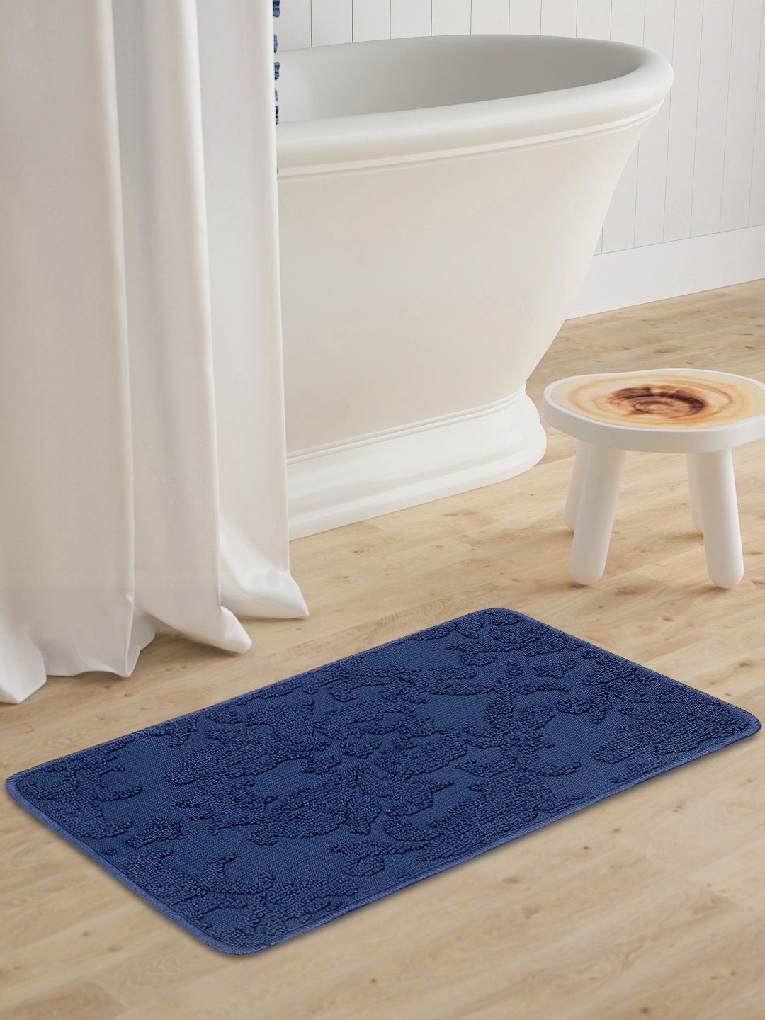 Saral Home Blue Sirie Anti-Skid Bath Rug Price in India