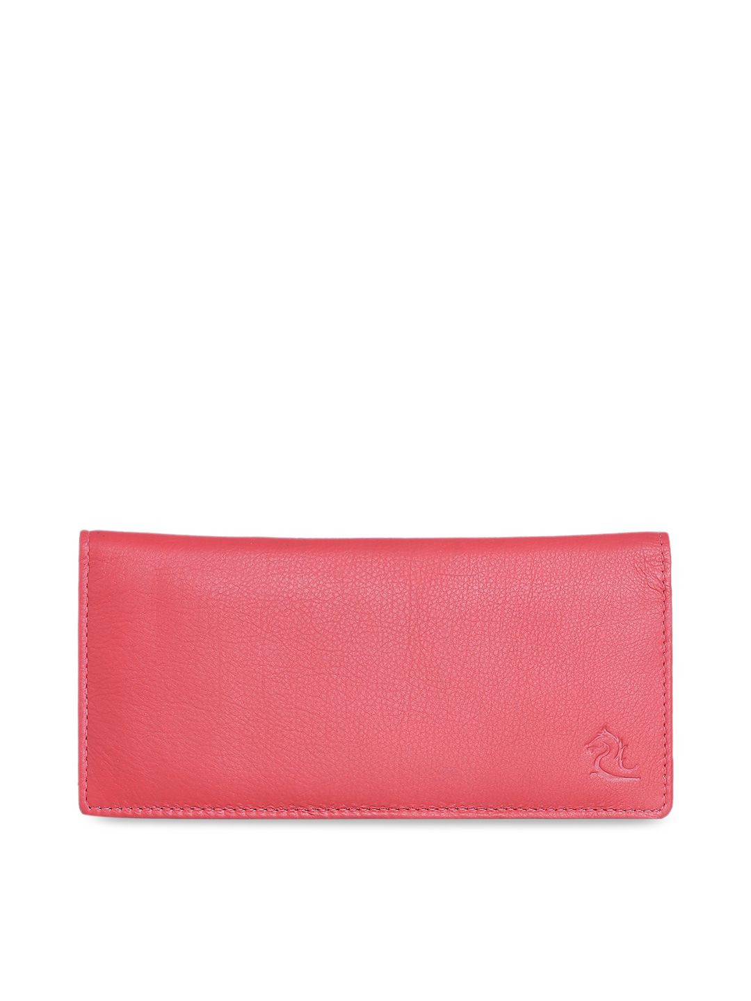 Kara Women Coral Red Leather Solid Two Fold Wallet Price in India