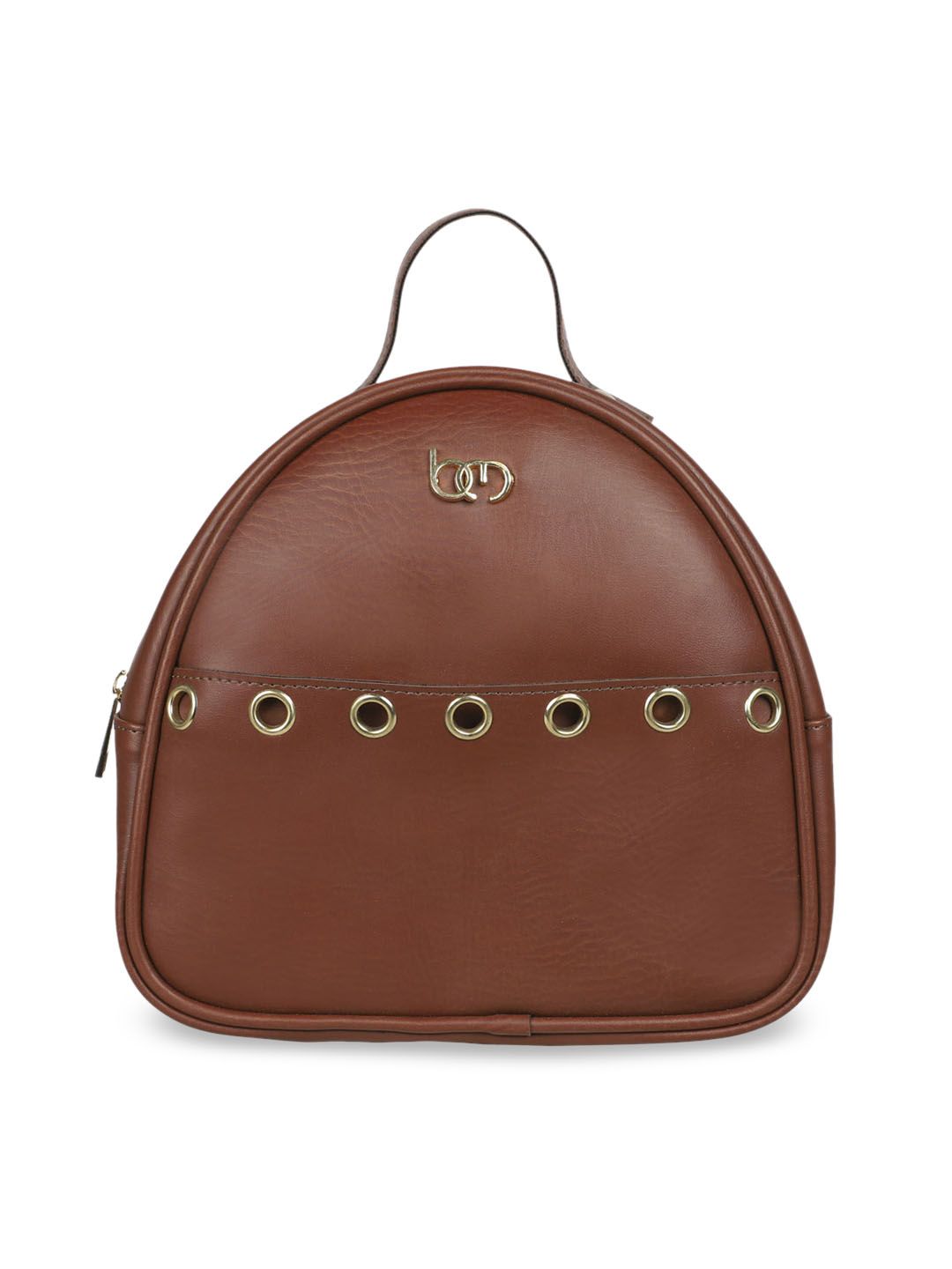 Bagsy Malone Women Brown Solid Backpack Price in India