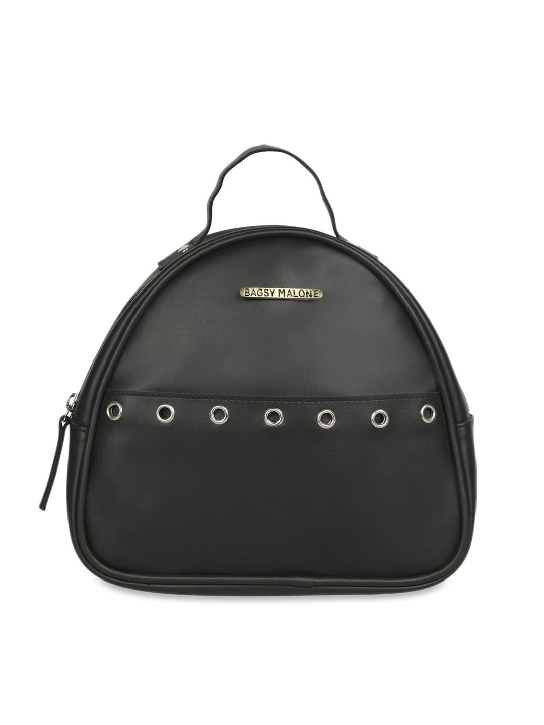 Bagsy Malone Women Black Solid Backpack Price in India