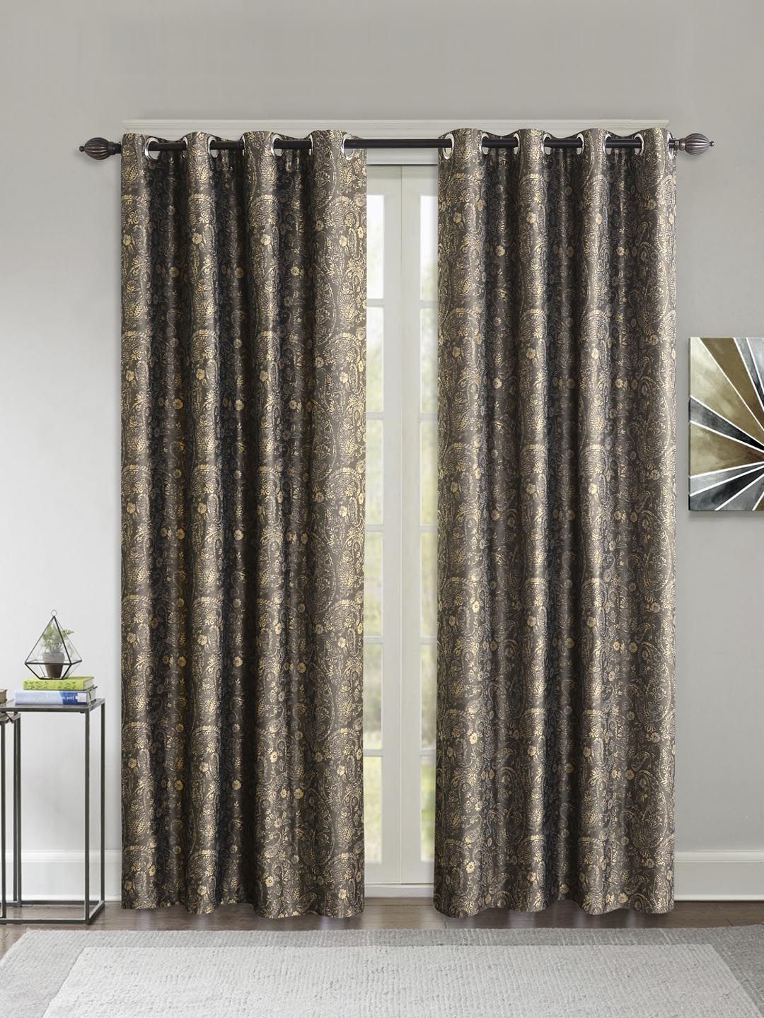 Deco Window Brown Set of 2 Ethnic Motifs Door Curtains Price in India