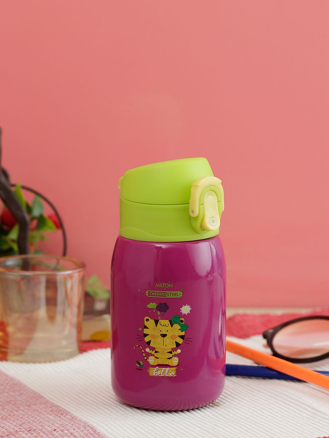 Milton Kids Purple & Green Jolly-275 Thermosteel Sipper Water Bottle 230 Ml Price in India