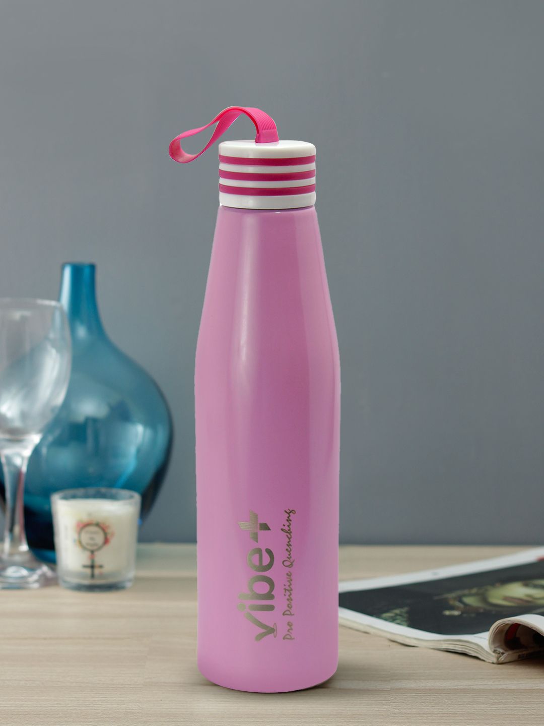 Vibe Plus Unisex Pink Double Wall Stainless Steel Water Bottle 600 ml Price in India