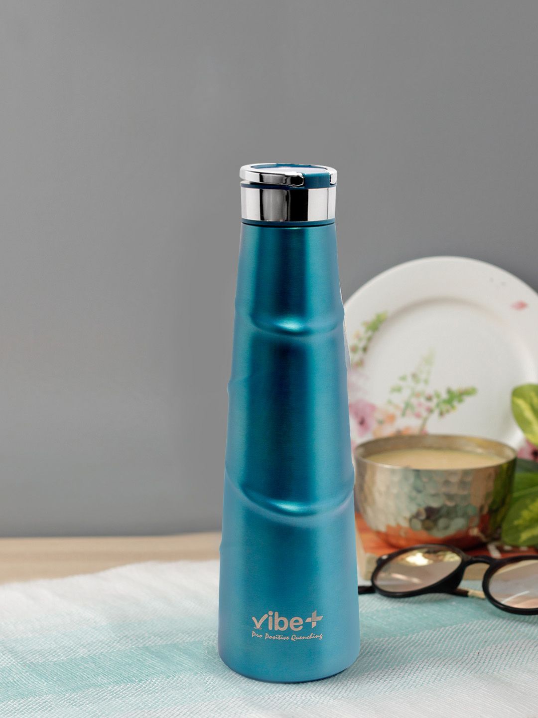 Vibe Plus Unisex Blue Solid Double Wall Stainless Steel Water Bottle 500ml Price in India