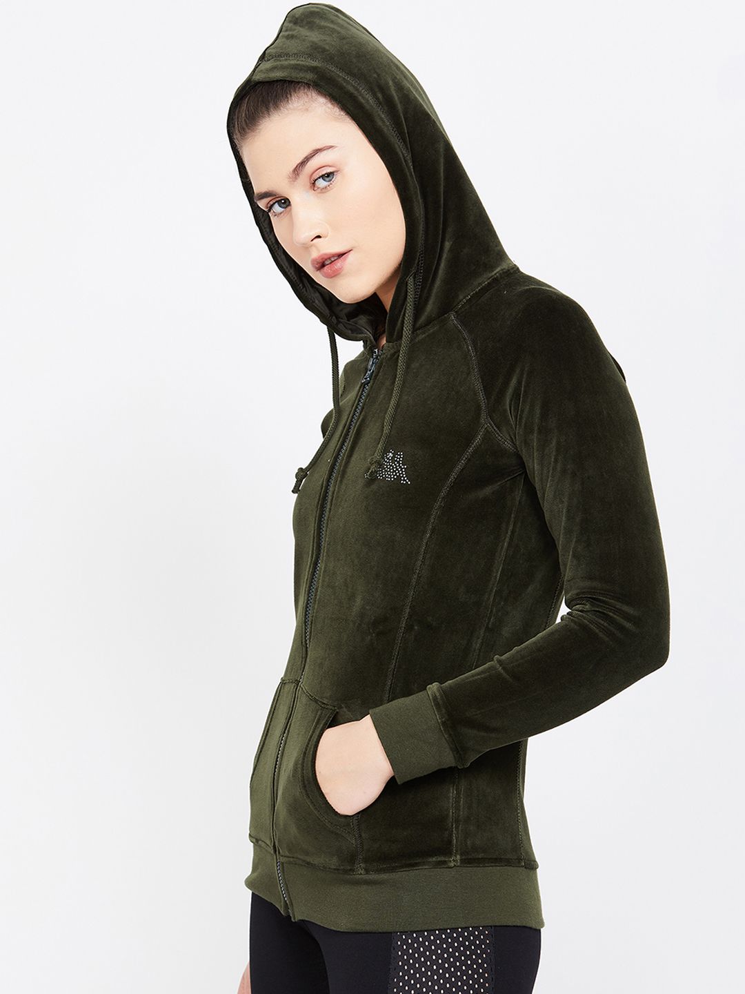 olive green kappa hoodie