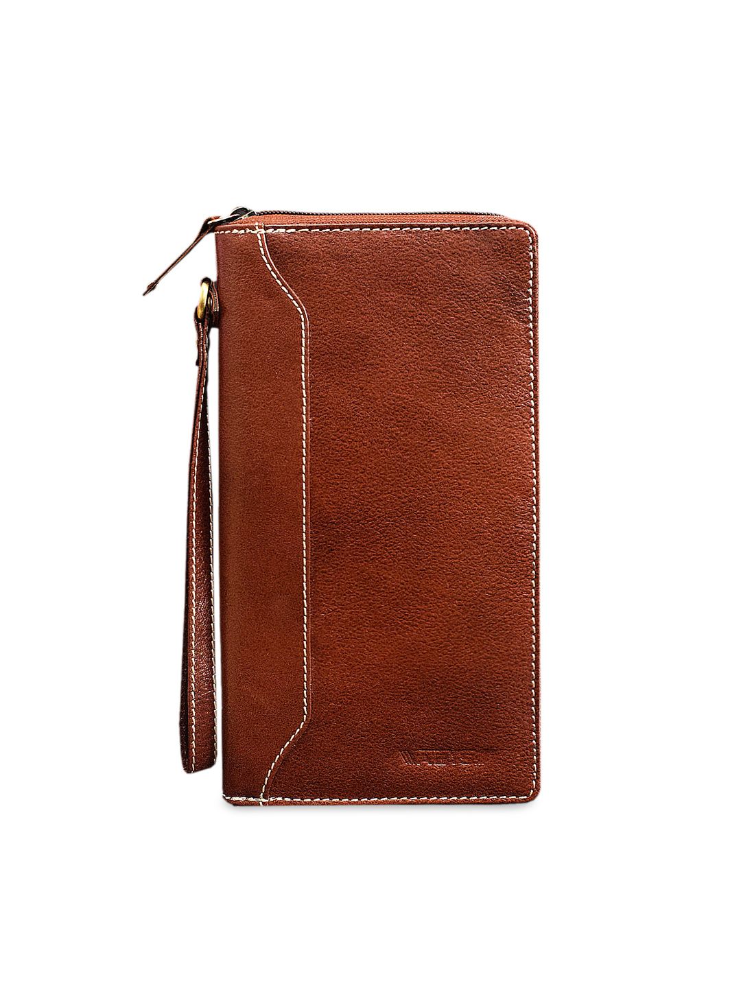ABYS Unisex Brown Solid Leather Passport Holder Price in India