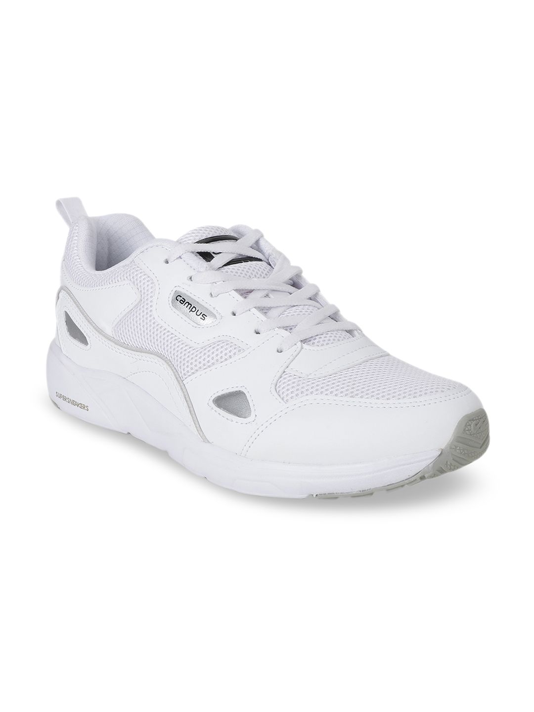 Campus Men White Mesh Running Shoes