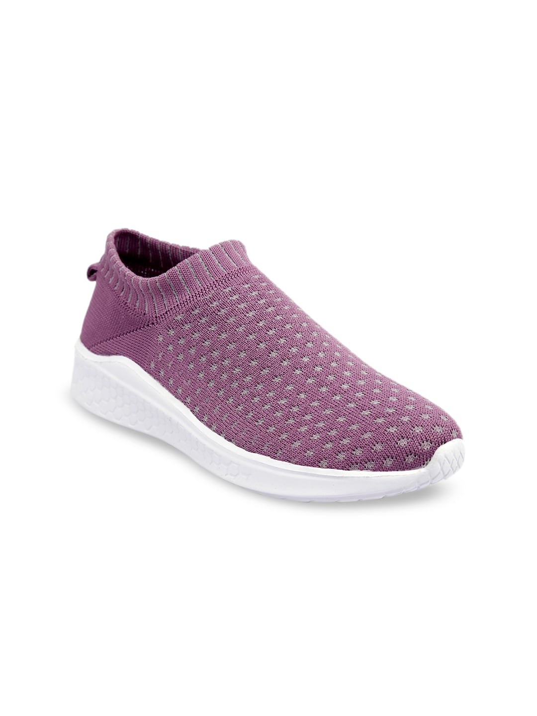 meriggiare Women Lavender Mesh Flyknit Running Shoes Price in India