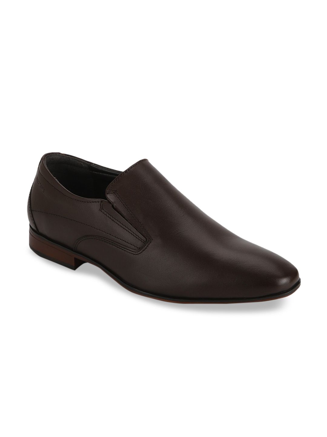 Red Tape Men Tan-Brown Slip-On Leather Formal Shoes