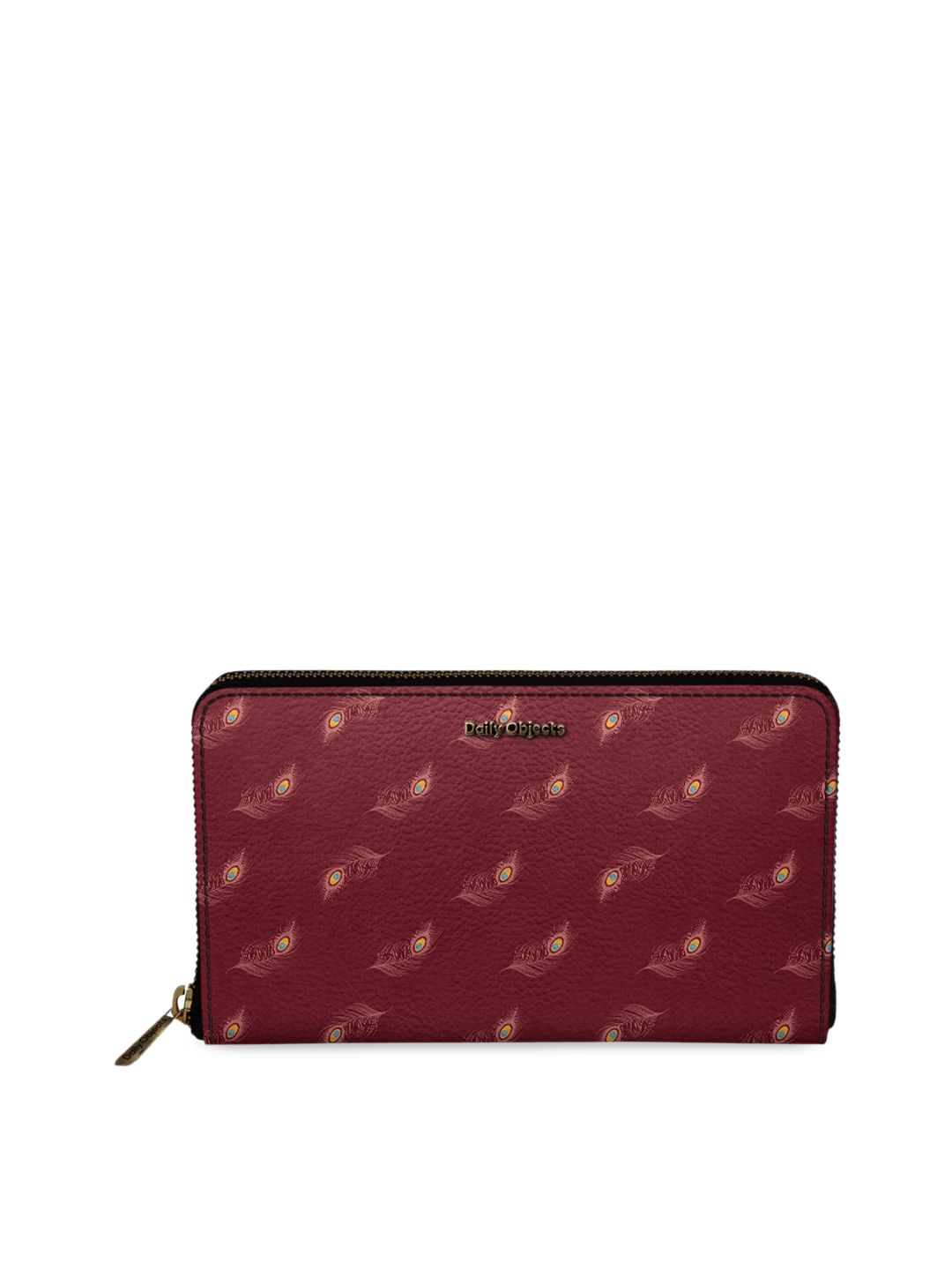 DailyObjects Women Maroon Printed Zip Around Wallet Price in India