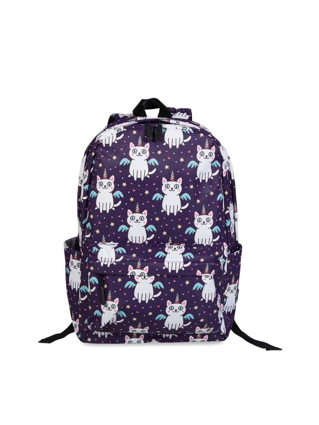 Bigsmall Unisex Purple & White Graphic Backpack Price in India